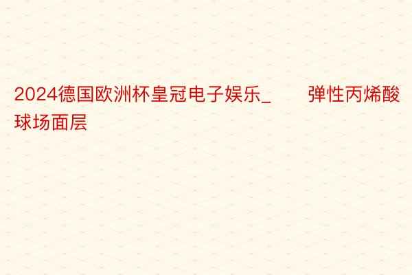 2024德国欧洲杯皇冠电子娱乐_​​弹性丙烯酸球场面层
